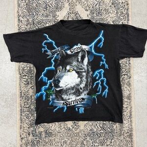 Vintage 90s American Thunder Wolf graphic tee